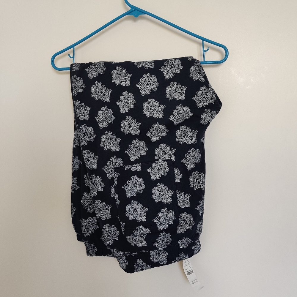J. Crew University Terry Drawstring Sweatpants in Paisley Bunch Navy Blue - Picture 2 of 7